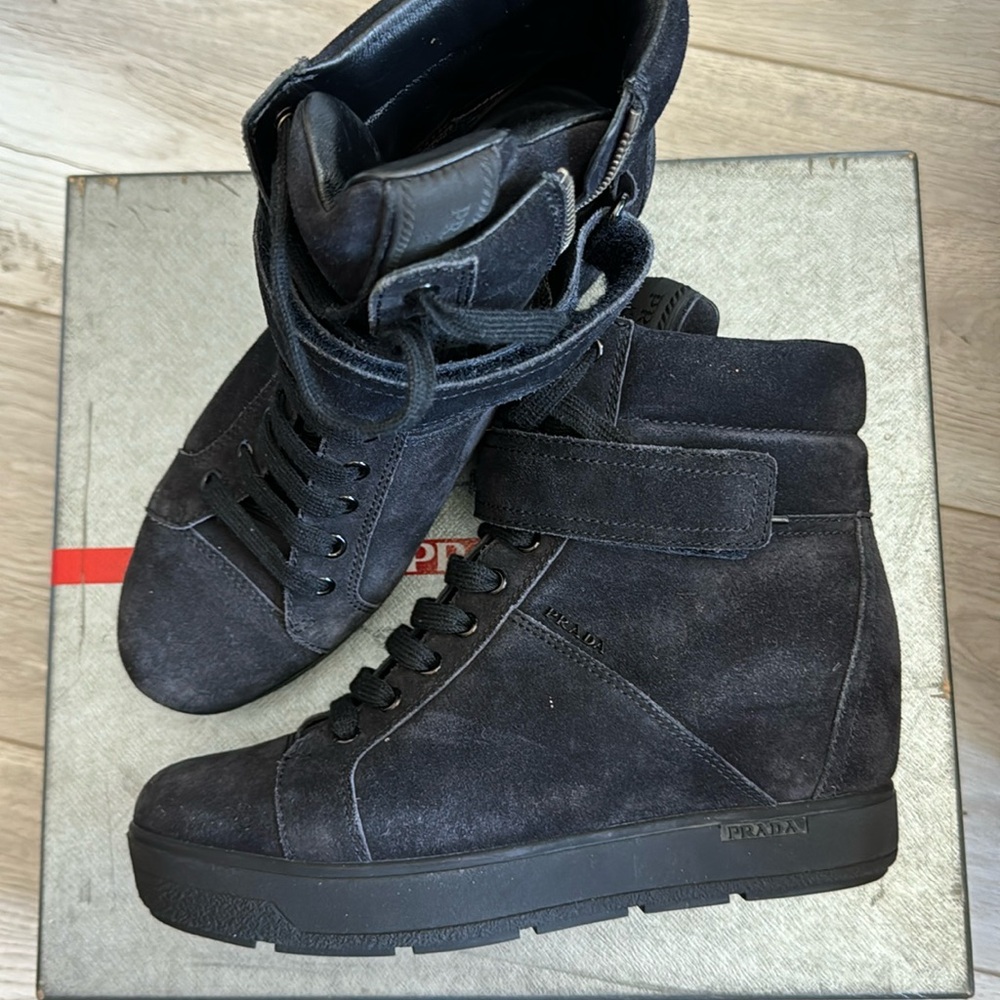 Prada women wedge sneakers